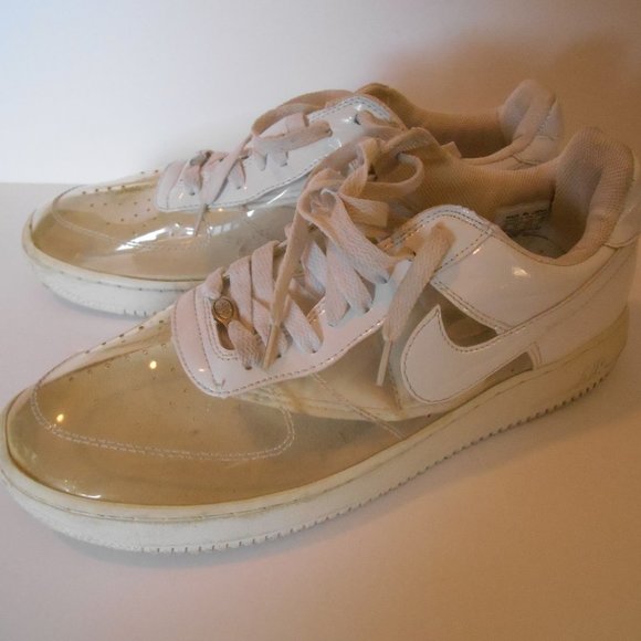 clear nike air force ones